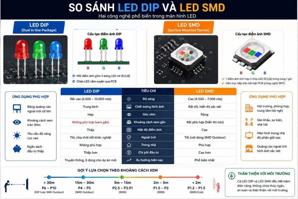 So Sánh LED DIP Và LED SMD